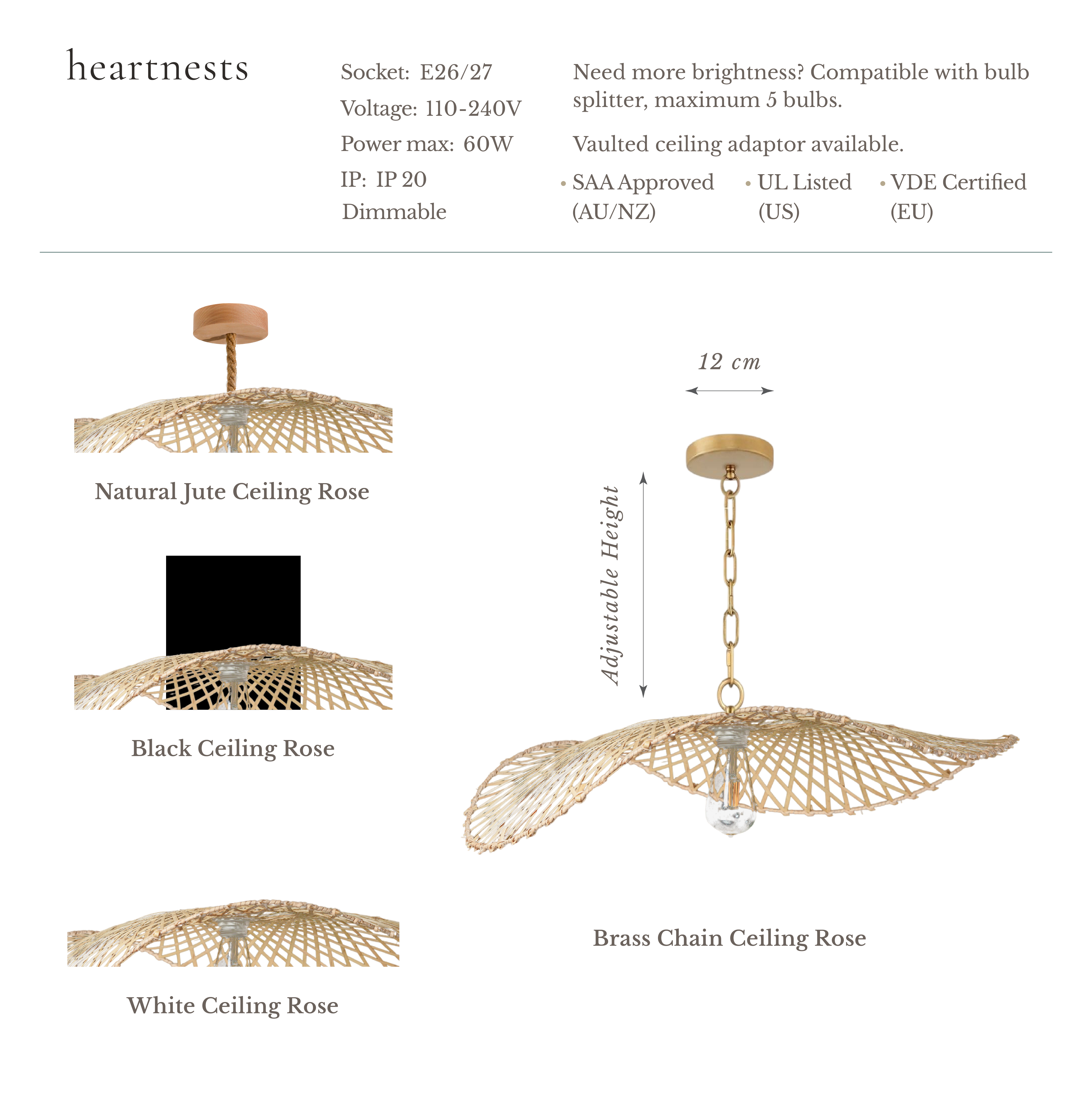 Hakea Bamboo Pendant Light - Handwoven Bamboo Lampshade