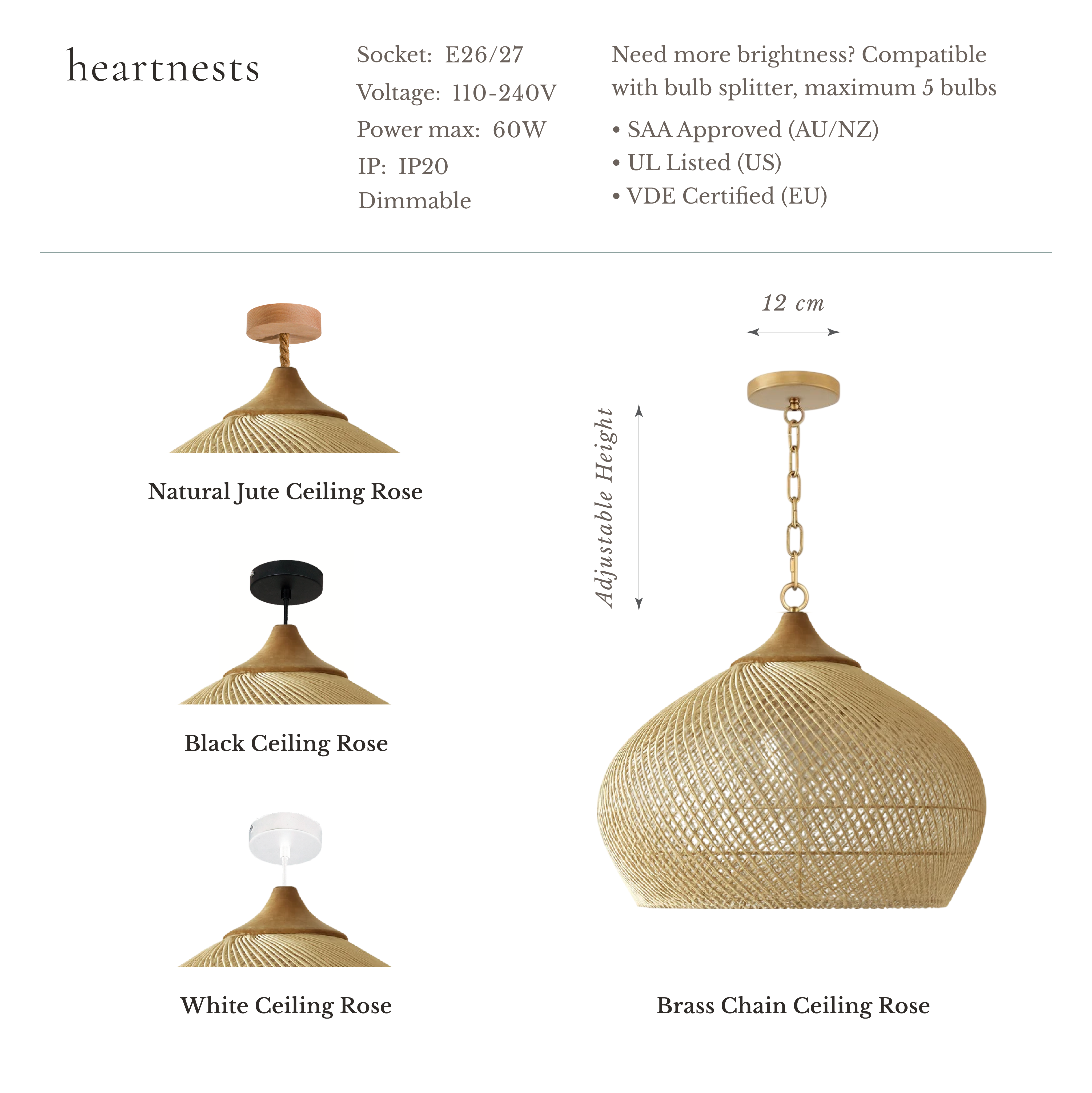 Hibicus A Rattan Pendant Light - Handwoven natural rattan