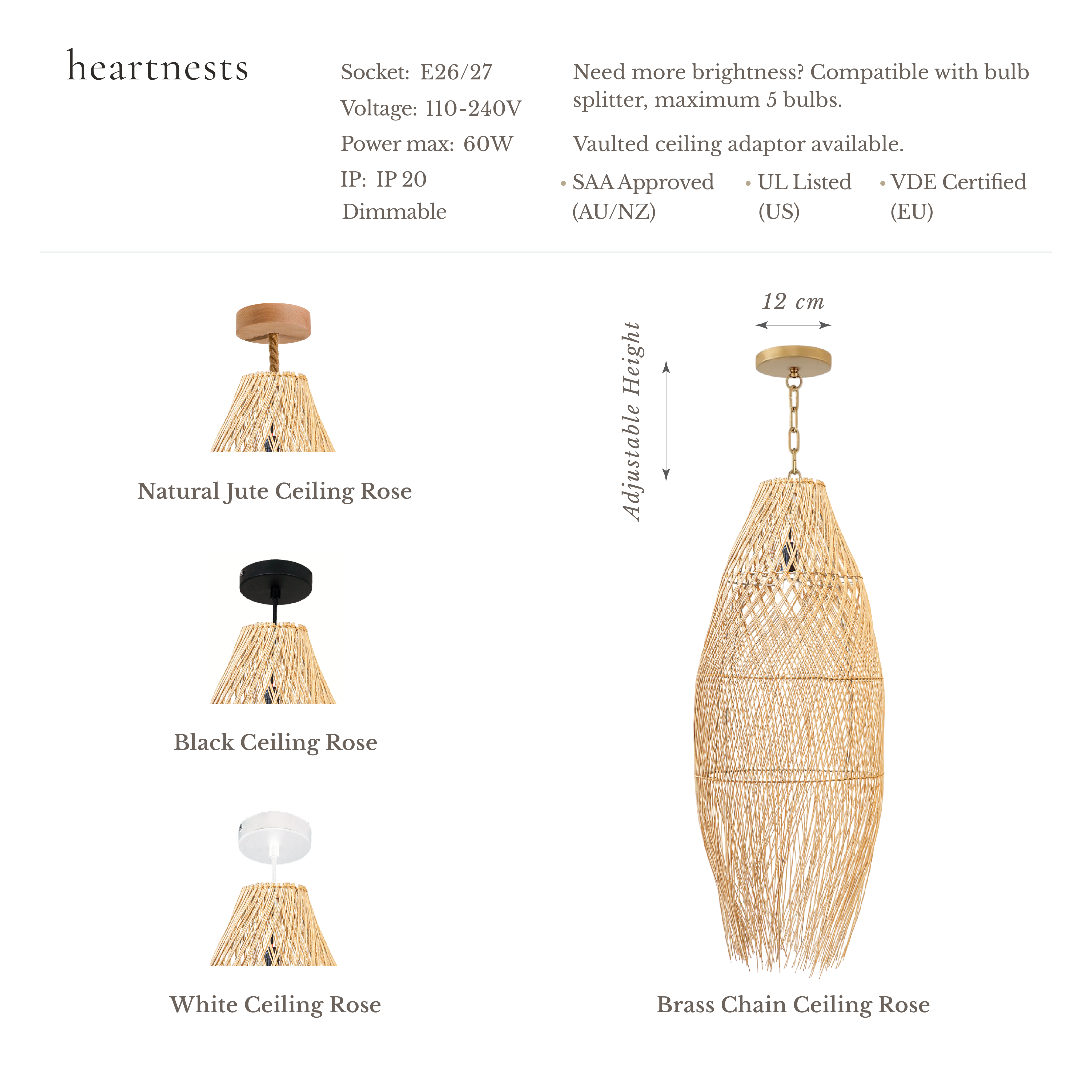 Imani Rattan Pendant Light - Handwoven natural rattan