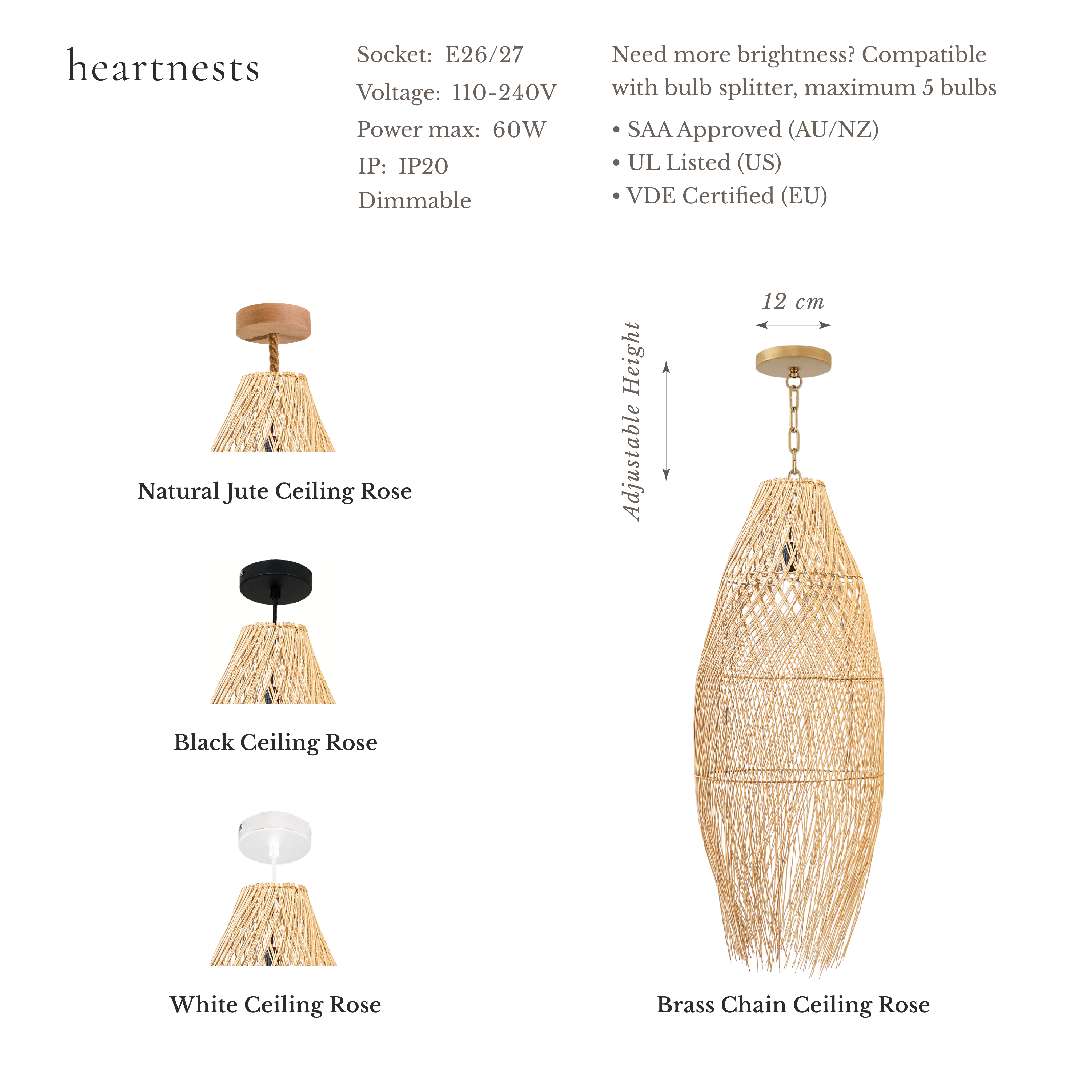 Imani Rattan Pendant Light - Handwoven natural rattan