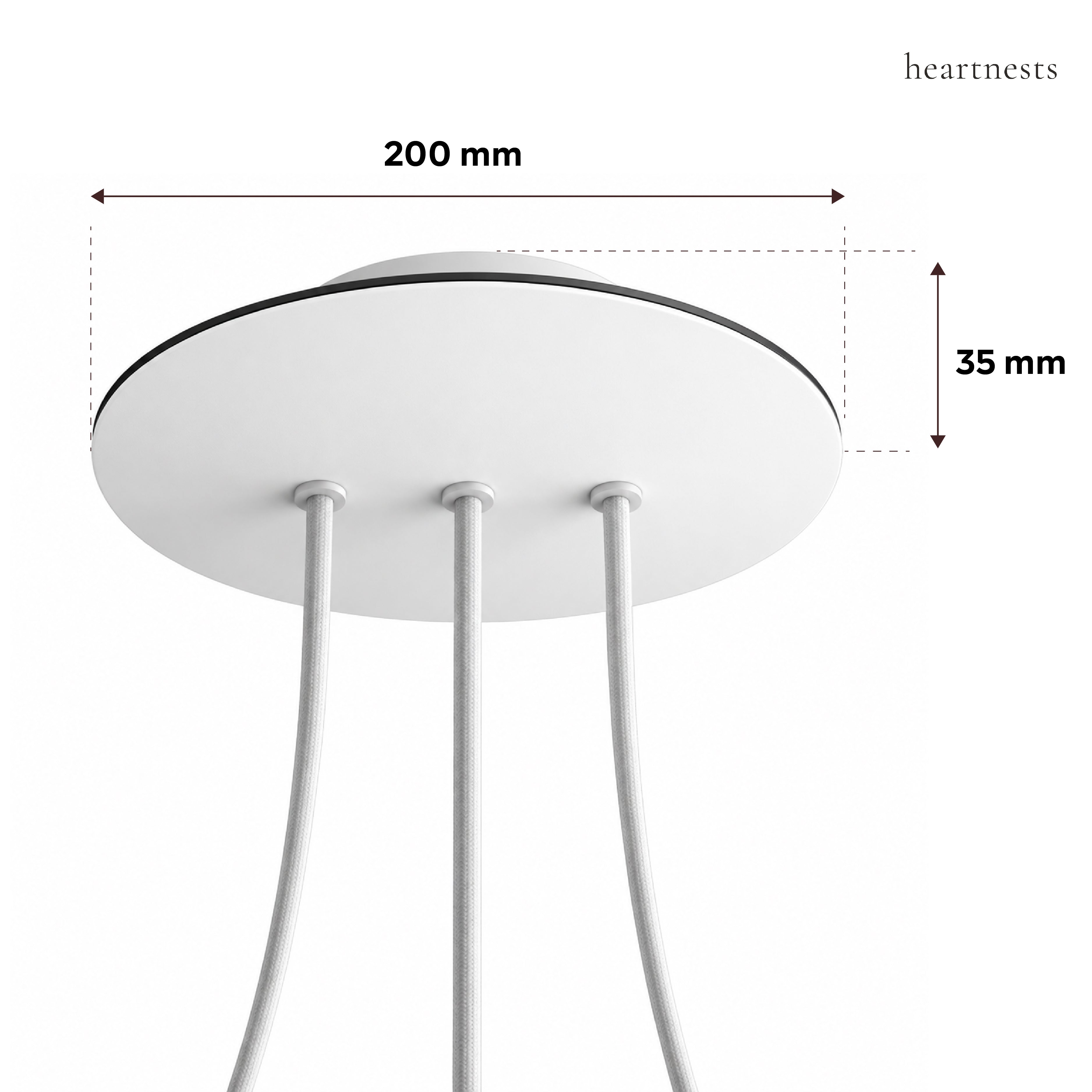 Large Linear 3-Light Ceiling Rose – 200 mm
