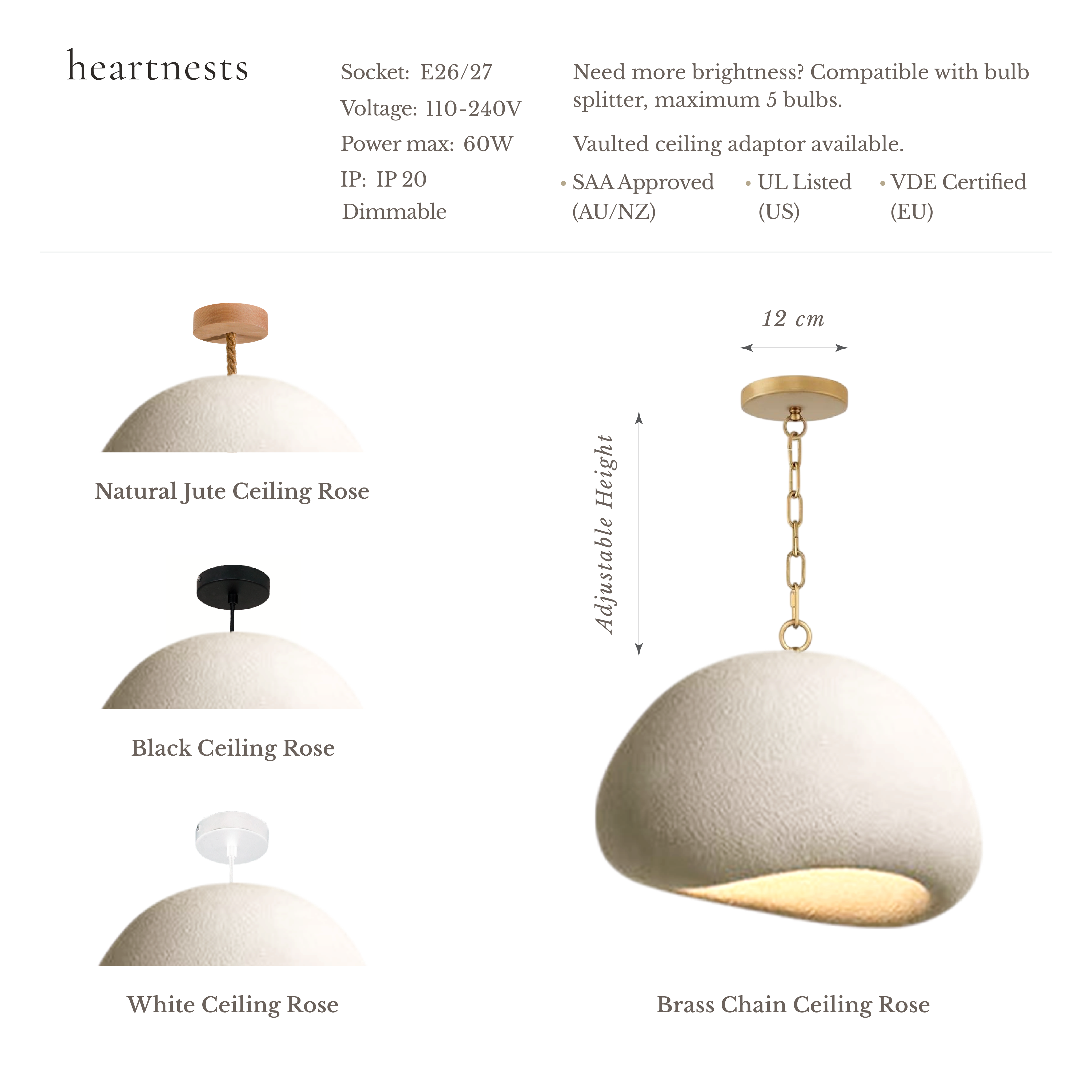 Nalia White Pendant Light Bundle Set of 3 – Polyester Resin