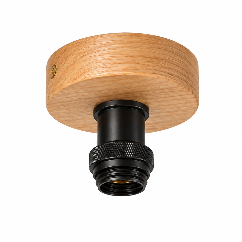 Natural Wood Flush Mount Ceiling Rose & Lamp Holder | E26/E27