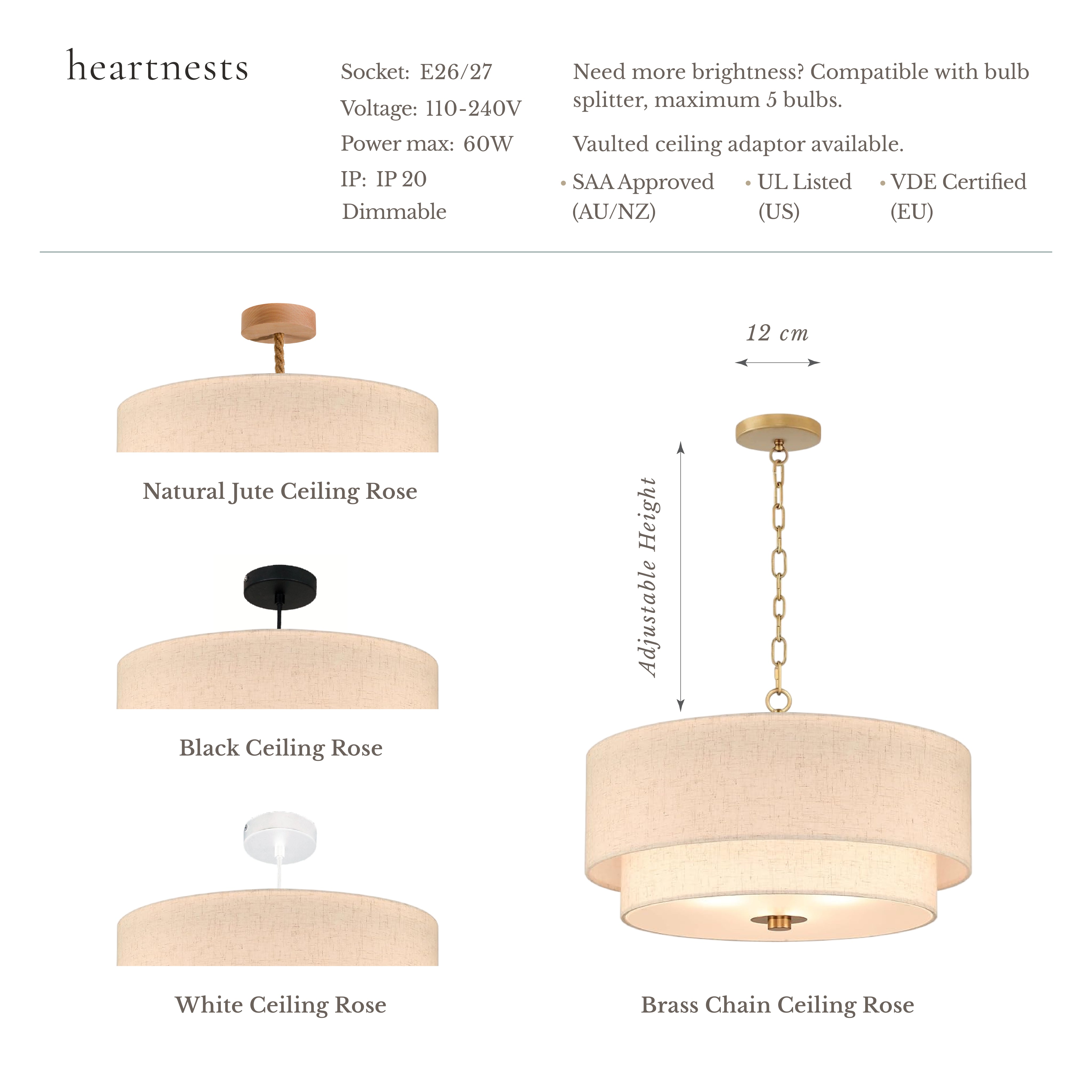 Santa Barbara Rattan Pendant Light - Handwoven Cane Rattan Ceiling Lamp