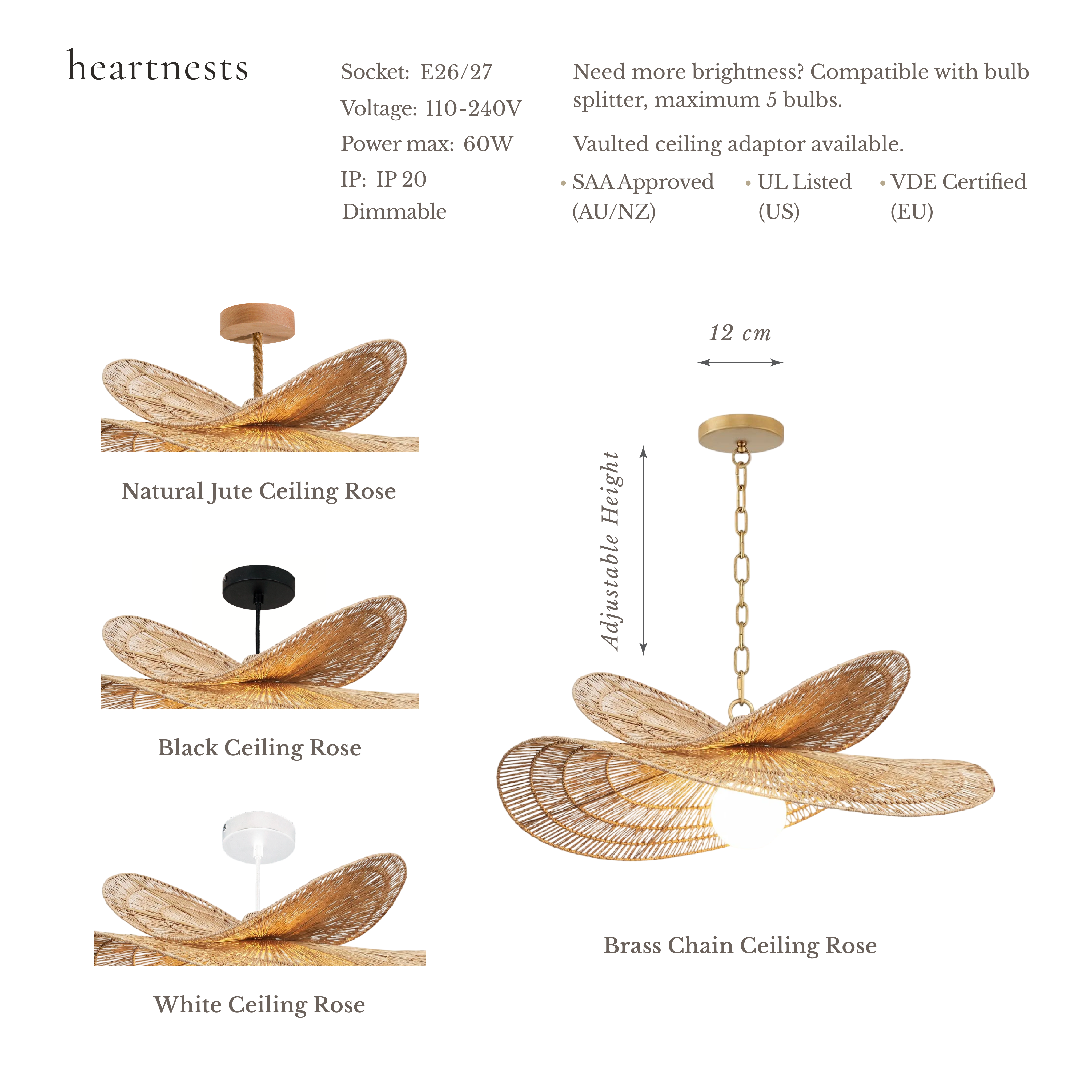 Solara Jute Pendant Light – Handwoven Natural Fibre