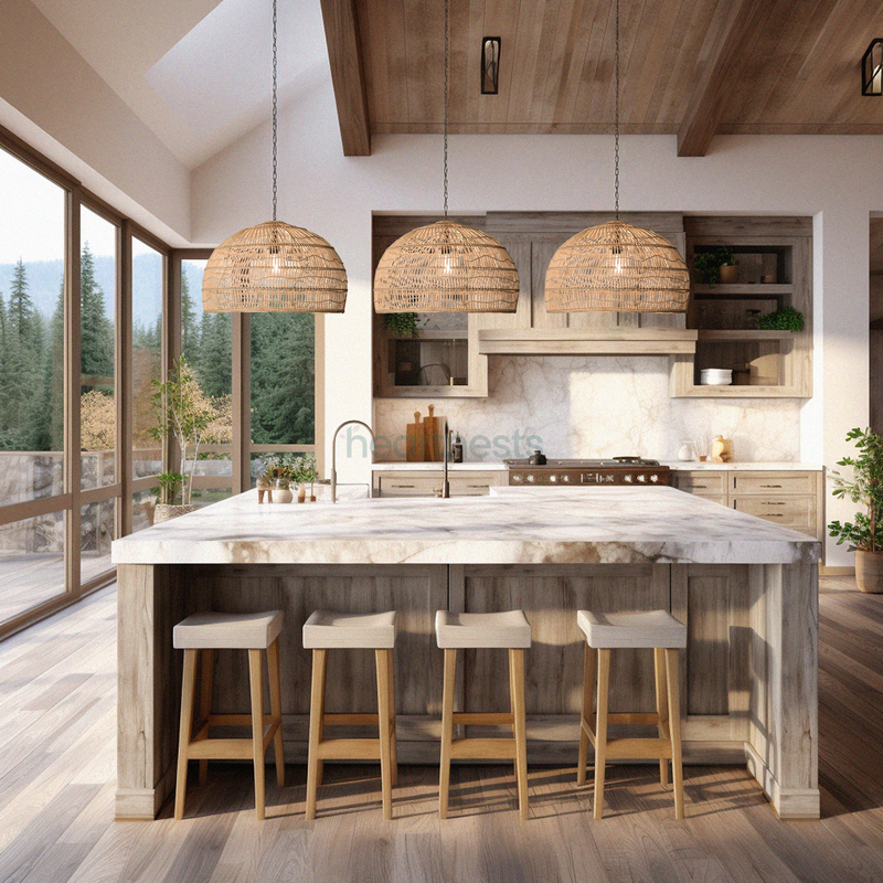 Timea Dome-shaped Rattan Pendant Light. Size 21.6'' & 15.7''