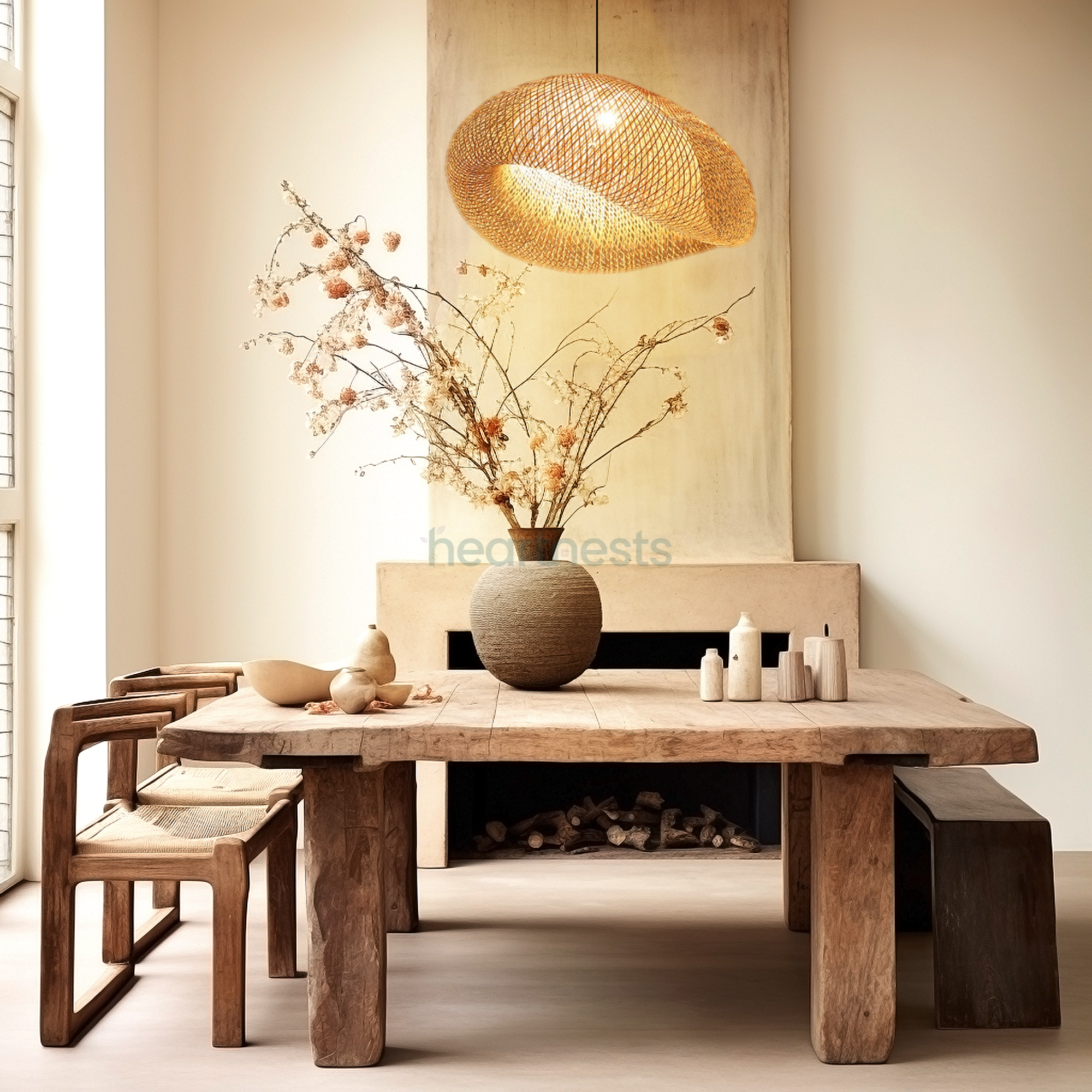 Twinie Bamboo Wicker Pendant Light - Size 60cm/23.6''