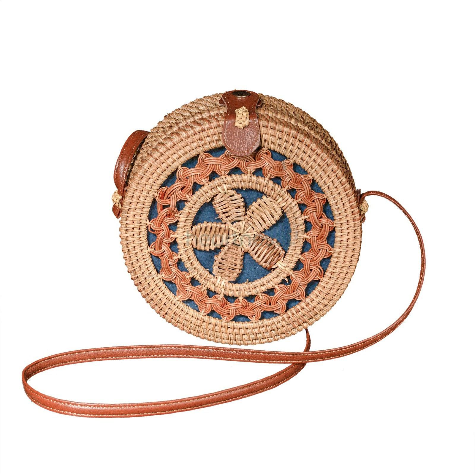 Sunny Rattan Crossbody Bag