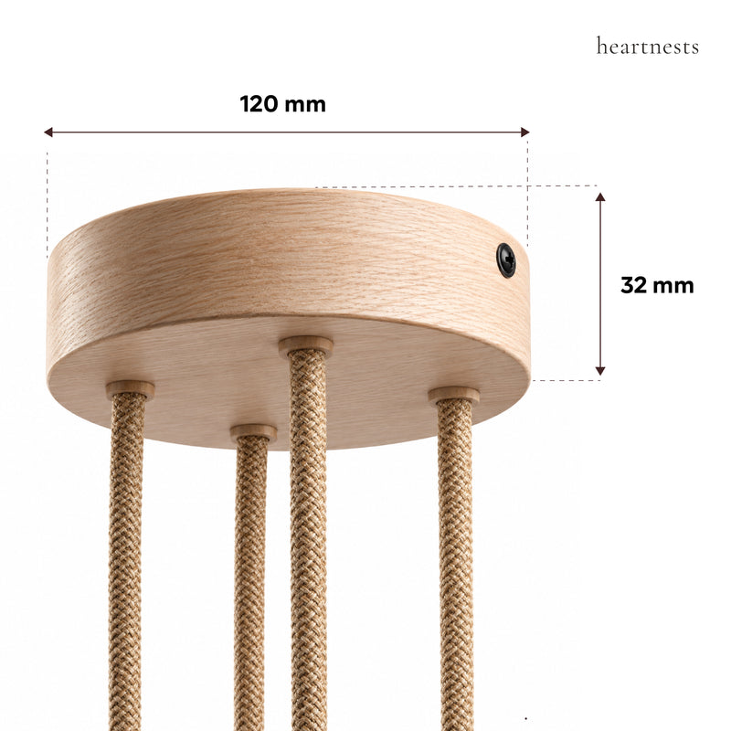 4-Light Wooden Ceiling Rose Kit