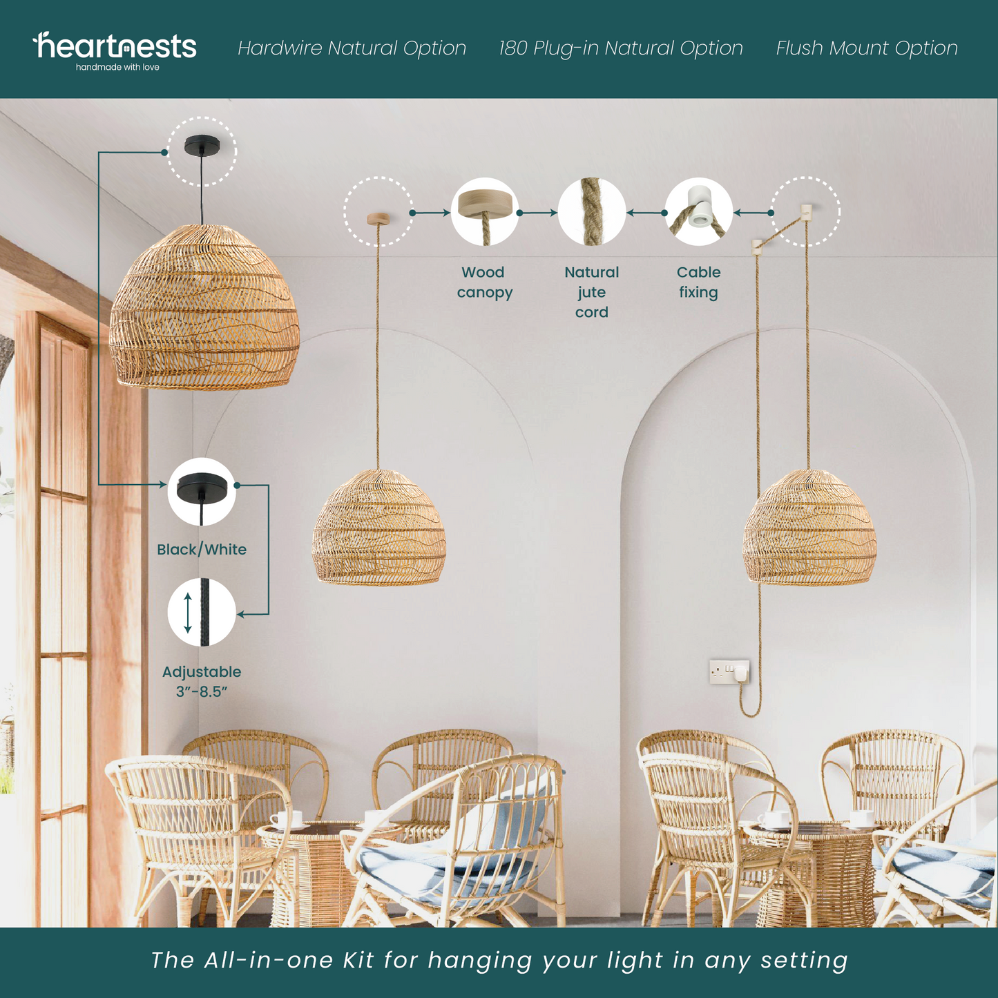 Brighton Rattan Pendant Light