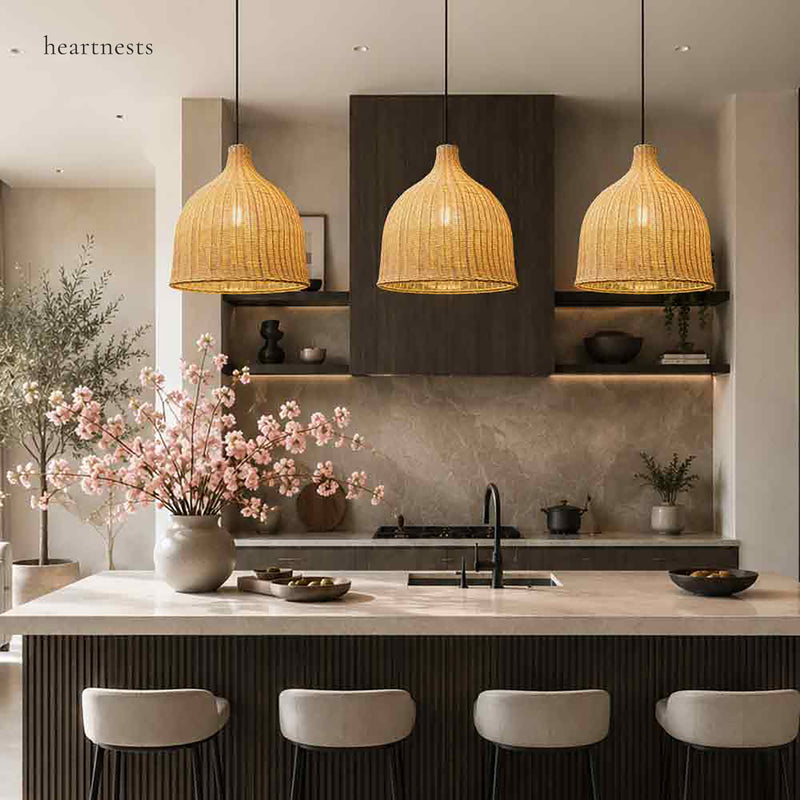 Baleria Rattan Pendant Light - Handwoven Cane Rattan