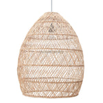 Close view of Brighton Rattan Pendant Light against a white background