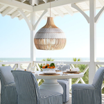Catalina 60cm Rattan Pendant Light - Natural & White Weave