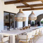 Catalina 60cm Rattan Pendant Light - Natural & White Weave