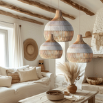 Catalina Rattan Pendant Light Bundle Set of 3 - Natural & White Weave