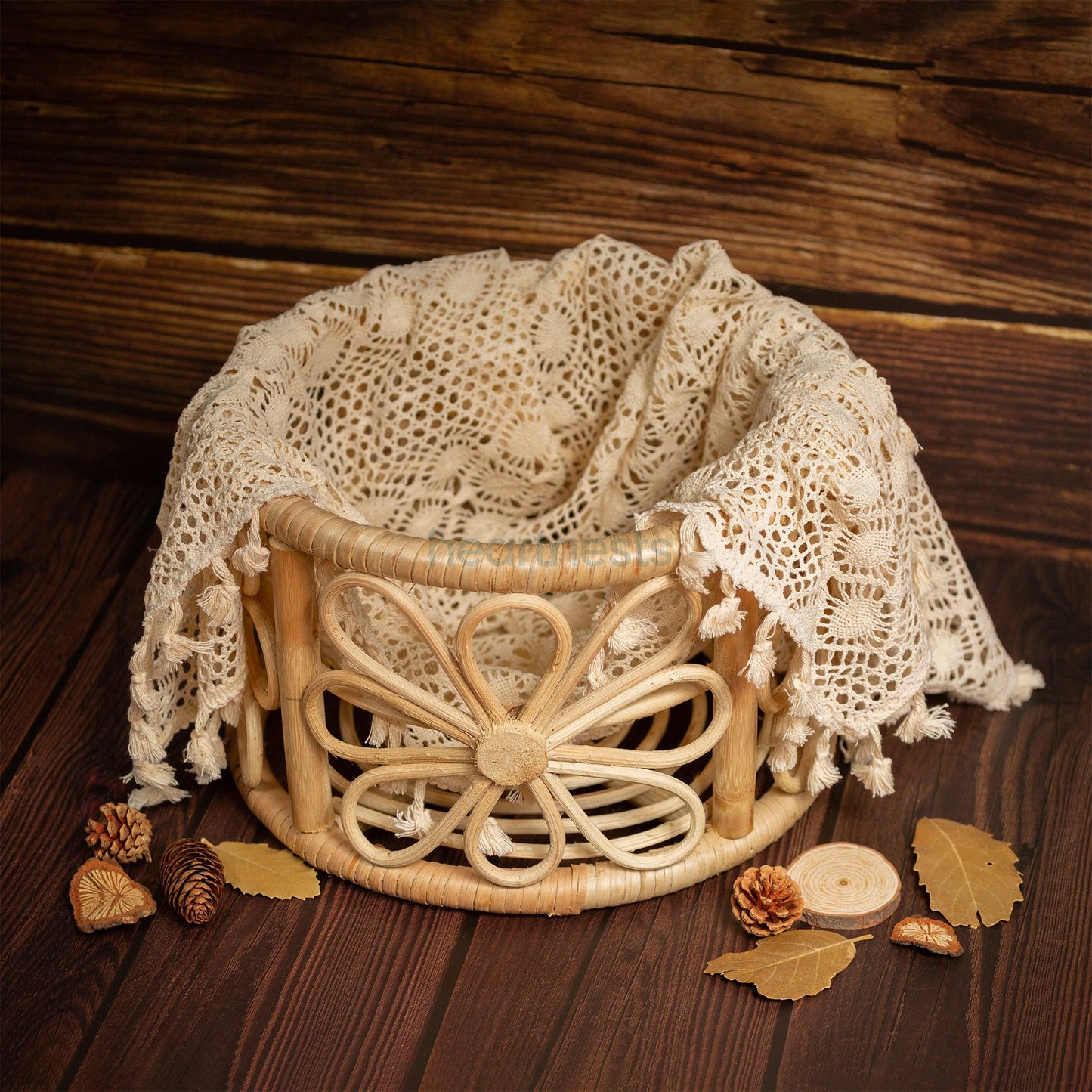 Daisy Handmade Rattan Baby Props. Sustainable Newborn Photography