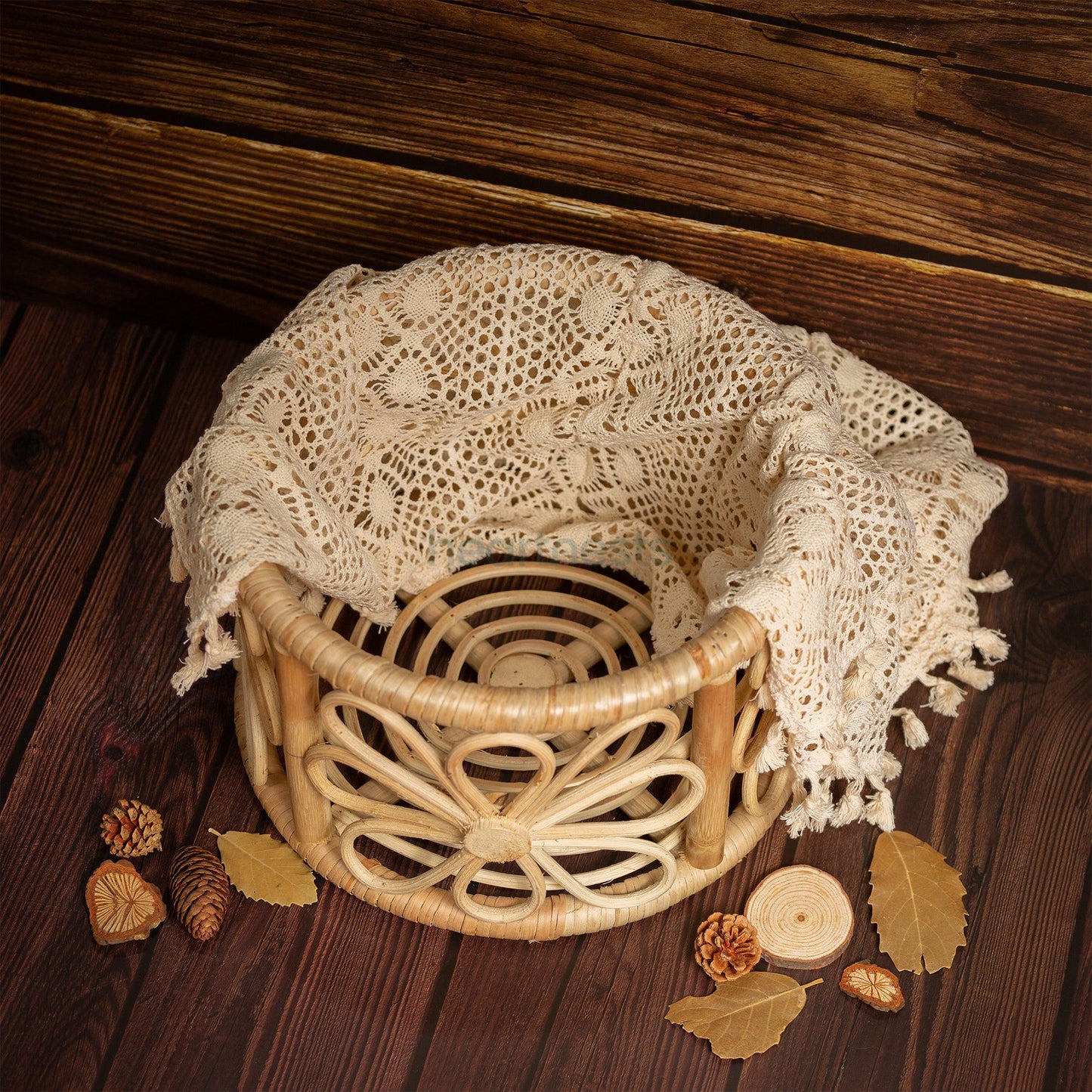 Daisy Handmade Rattan Baby Props. Sustainable Newborn Photography