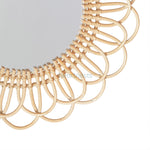 A part of Heartnest' Flora Rattan Mirror zoomed in on a white background