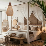 Hibicus A Rattan Pendant Light - Handwoven natural rattan