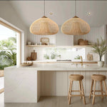 Hibicus B Rattan Pendant Light - Handwoven natural rattan
