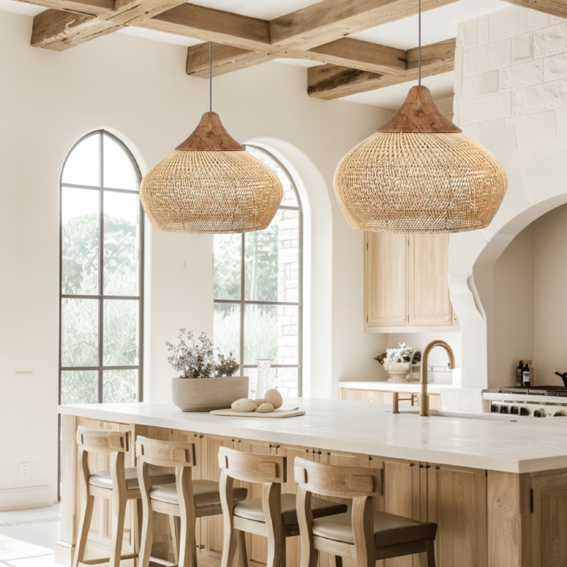 Hibicus D Rattan Pendant Light – Organic Woven Design