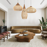Hibicus Rattan Pendant Light Bundle Set of 3 - Handwoven Cane Rattan