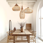 Hibicus Rattan Pendant Light Bundle Set of 3 - Handwoven Cane Rattan