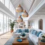 Catalina 40cm Rattan Pendant Light - Natural & White Weave