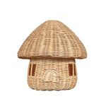 A Heartnests' Malia Rattan Mushroom in front angle on white background