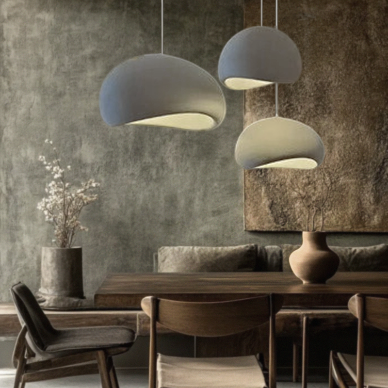 Nalia Grey Resin Pendant Light Bundle Set of 3 – Polyester Resin