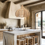 Nava L Rattan Pendant Light - Handwoven Cane Rattan