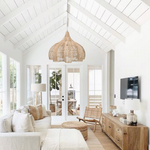 Nava L Rattan Pendant Light - Handwoven Cane Rattan