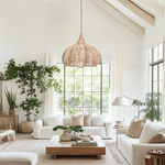 Nava L Rattan Pendant Light - Handwoven Cane Rattan