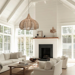 Nava L Rattan Pendant Light - Handwoven Cane Rattan