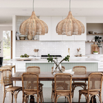 Nava L Rattan Pendant Light - Handwoven Cane Rattan