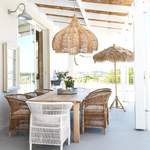 Nava L Rattan Pendant Light - Handwoven Cane Rattan