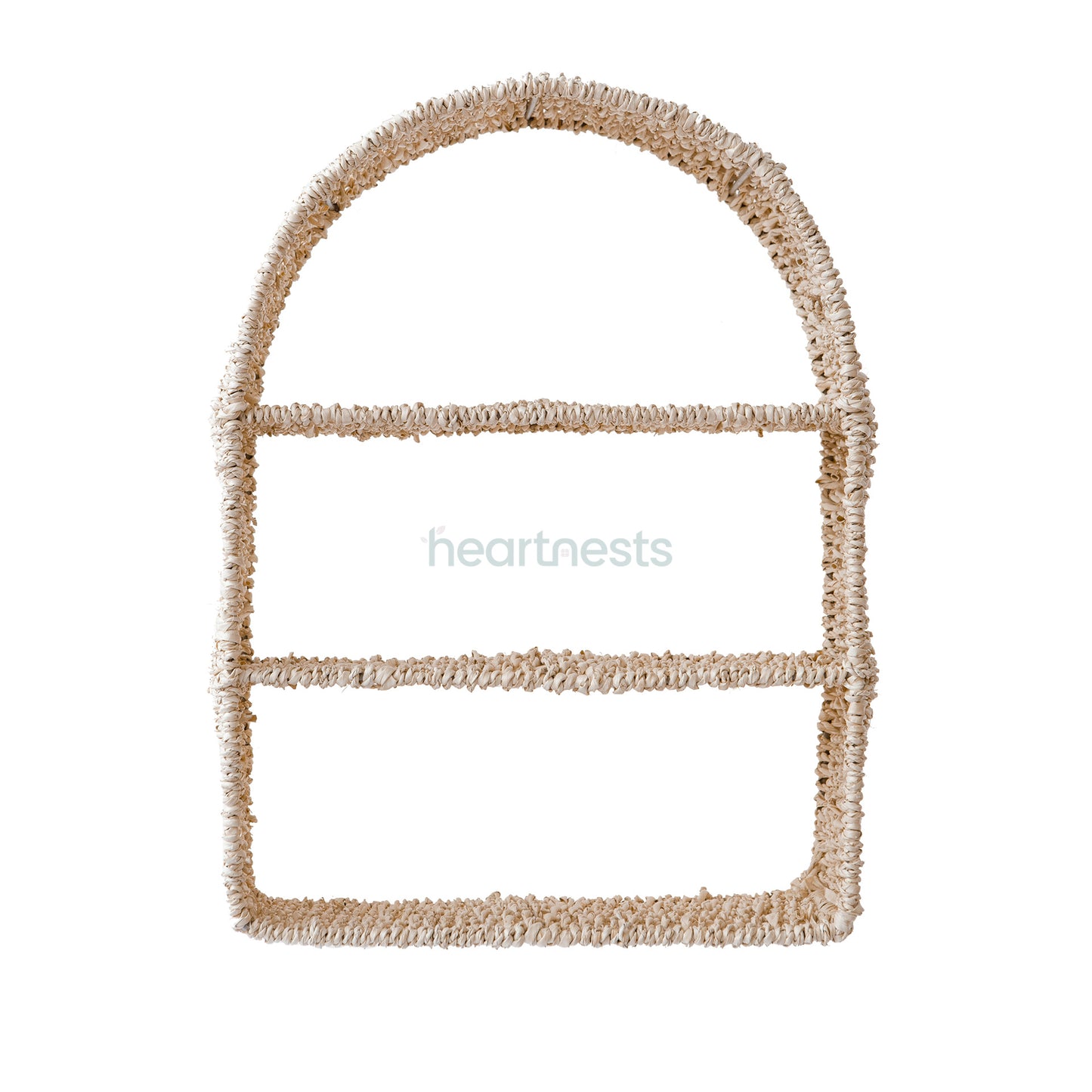 The front view of Heartnests' Raina Wicker Wall Organiser Wall Hanging Storage on white background 