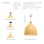 Baleria Rattan Pendant Light - Handwoven Cane Rattan