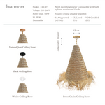 Bora Seagrass Pendant Light - Handwoven Organic Seagrass
