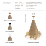 Bora Seagrass Pendant Light - Handwoven Organic Seagrass