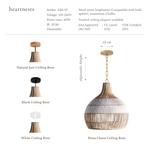 Catalina Rattan Pendant Light Bundle Set of 3 - Natural & White Weave