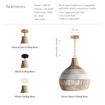 Catalina 60cm Rattan Pendant Light - Natural & White Weave