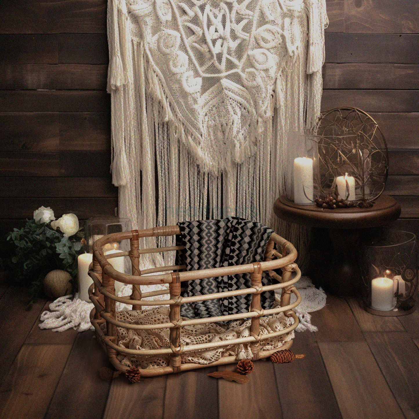 Heartnests' Peony Rattan Newborn Photography is