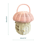 Heartnests' Pinky Rattan Mushroom is on white background with measurement
