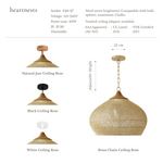 Hibicus Rattan Pendant Light Bundle Set of 3 - Handwoven Cane Rattan