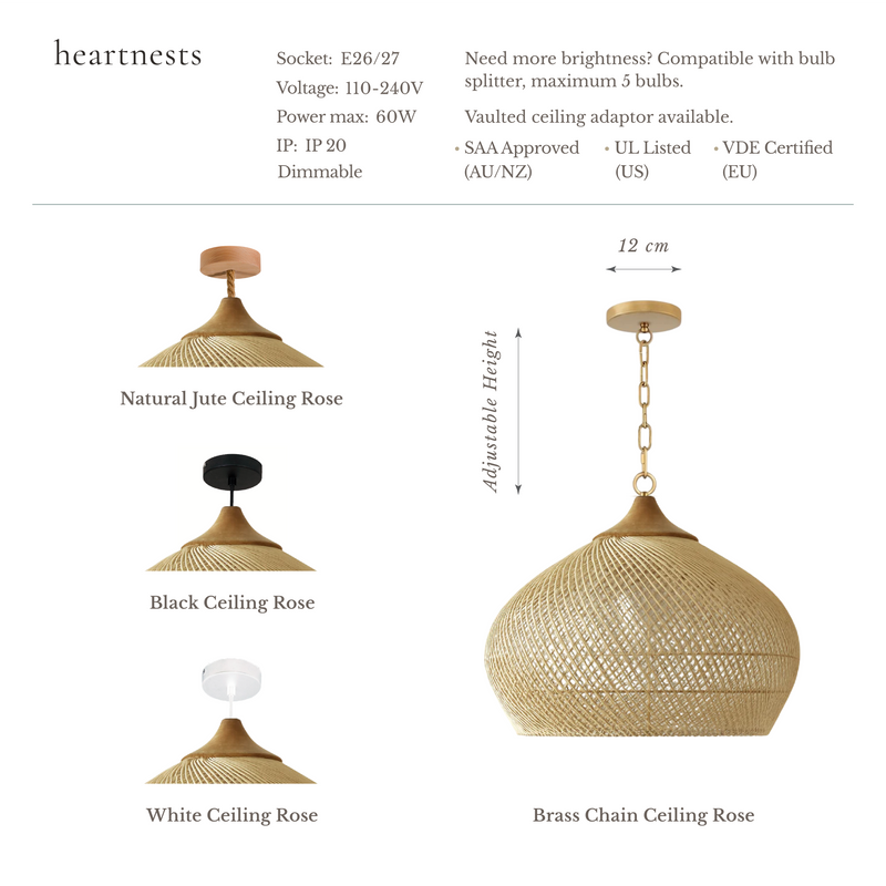 Hibicus A Rattan Pendant Light - Handwoven natural rattan