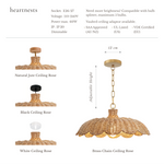 Isle Rattan Pendant Light - Handwoven Cane Rattan Ceiling Lamp