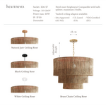 Kasey Jute Pendant Light - Layered Drum Design