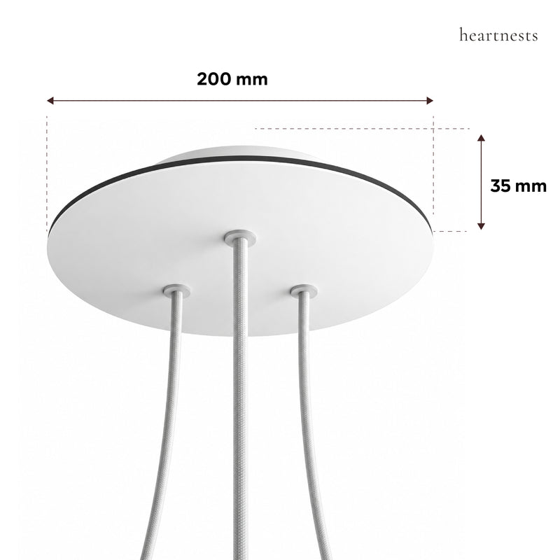 Large 3-Light Round Ceiling Rose – 200 mm