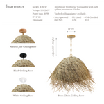 Majorca Seagrass Pendant Light - Handwoven Organic Seagrass